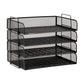 Mind Reader Stackable Paper Tray, Desktop Organizer, File Storage, Office, Metal Mesh, 13.25"L x 9.75"W x 11.25"H, 4 Pcs.