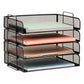 Mind Reader Stackable Paper Tray, Desktop Organizer, File Storage, Office, Metal Mesh, 13.25"L x 9.75"W x 11.25"H, 4 Pcs.