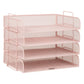 Mind Reader Stackable Paper Tray, Desktop Organizer, File Storage, Office, Metal Mesh, 13.25"L x 9.75"W x 11.25"H, 4 Pcs.