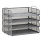 Mind Reader Stackable Paper Tray, Desktop Organizer, File Storage, Office, Metal Mesh, 13.25"L x 9.75"W x 11.25"H, 4 Pcs.
