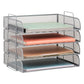 Mind Reader Stackable Paper Tray, Desktop Organizer, File Storage, Office, Metal Mesh, 13.25"L x 9.75"W x 11.25"H, 4 Pcs.