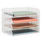 Mind Reader Stackable Paper Tray, Desktop Organizer, File Storage, Office, Metal Mesh, 13.25"L x 9.75"W x 11.25"H, 4 Pcs.