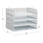 Mind Reader Stackable Paper Tray, Desktop Organizer, File Storage, Office, Metal Mesh, 13.25"L x 9.75"W x 11.25"H, 4 Pcs.