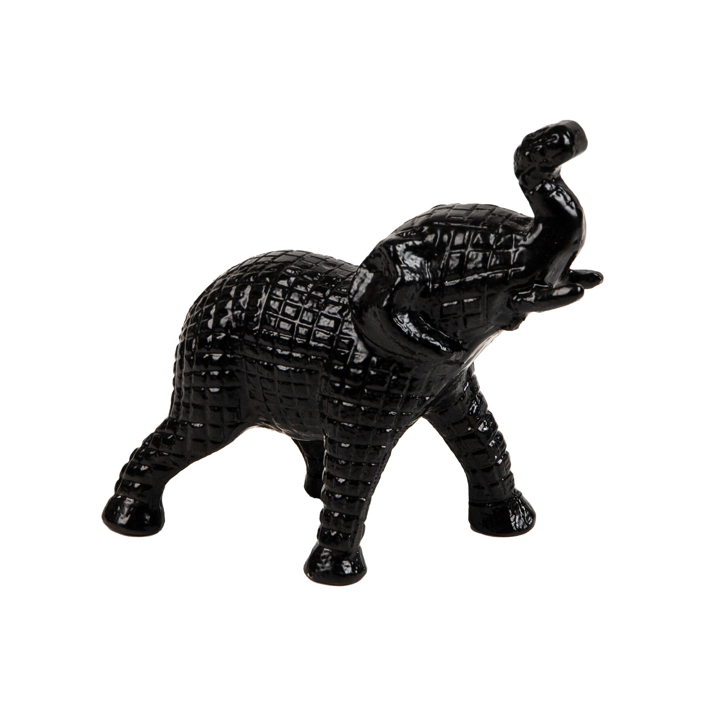 Mind Reader Lucky Wealth Elephant Figurine, Symbol of Fortune, Wealth, and Happiness, Decorative Sculpture, Cast Aluminum, Black