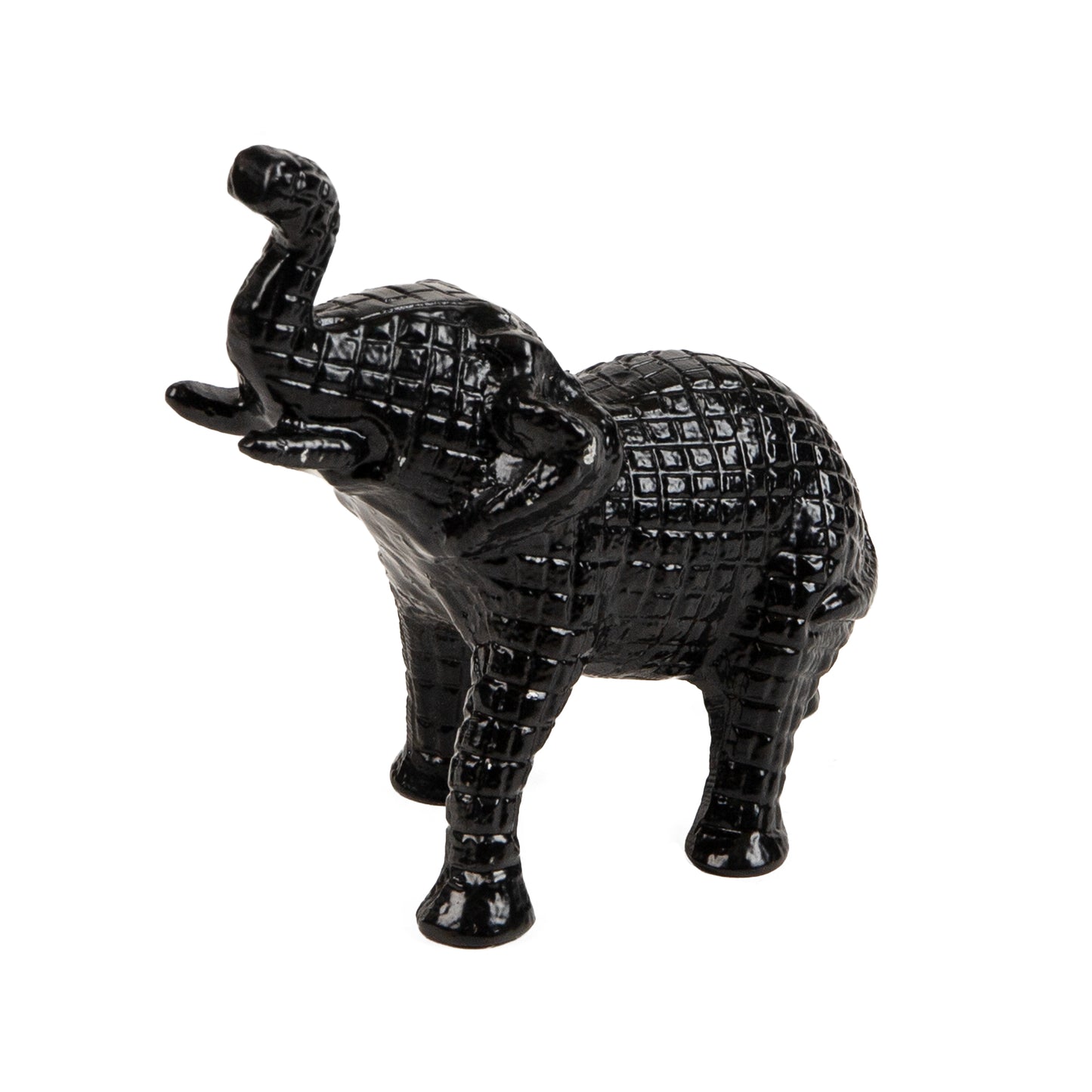Mind Reader Lucky Wealth Elephant Figurine, Symbol of Fortune, Wealth, and Happiness, Decorative Sculpture, Cast Aluminum, Black