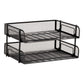 Mind Reader 2-Tier Stackable Paper Tray, Desktop Organizer for Letter-Size Documents, Office File Storage, Metal Mesh, Set of 2
