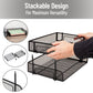 Mind Reader 2-Tier Stackable Paper Tray, Desktop Organizer for Letter-Size Documents, Office File Storage, Metal Mesh, Set of 2