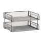 Mind Reader 2-Tier Stackable Paper Tray, Desktop Organizer for Letter-Size Documents, Office File Storage, Metal Mesh, Set of 2