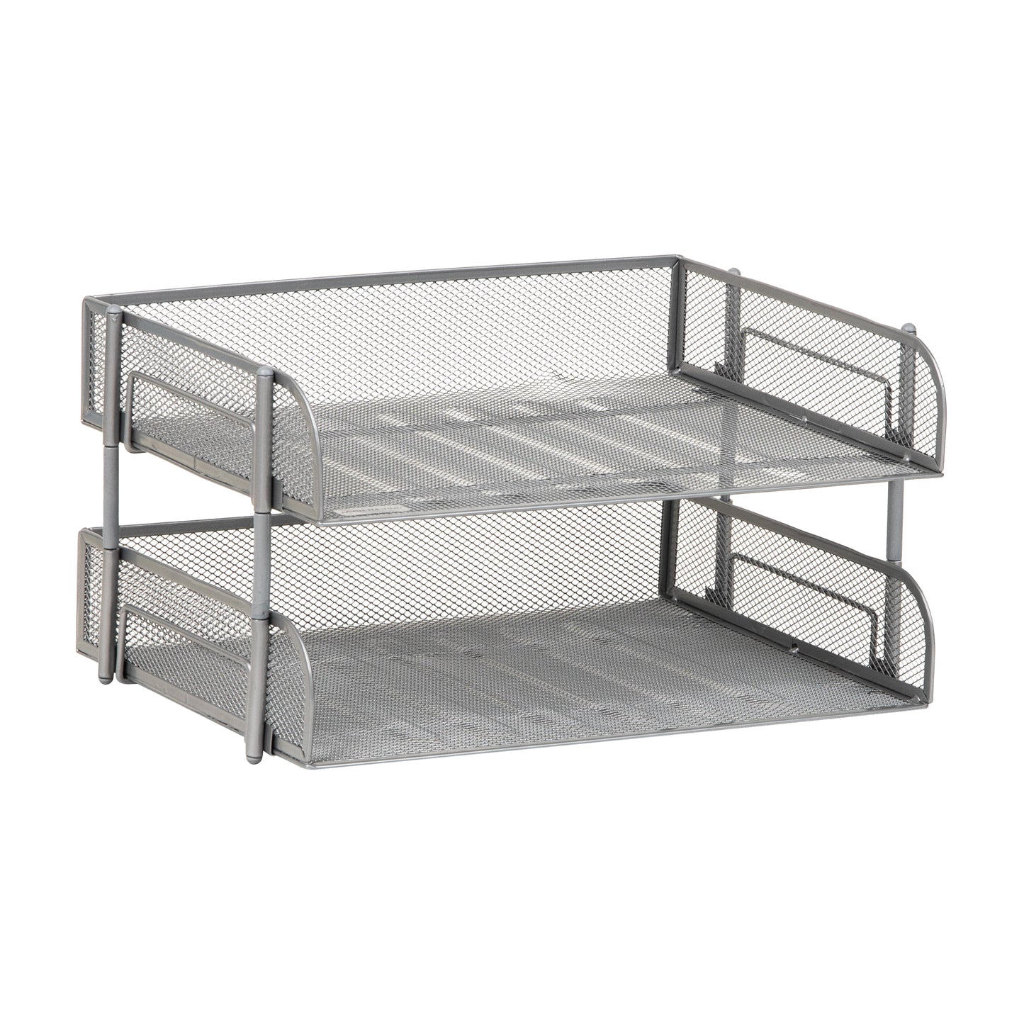 Mind Reader 2-Tier Stackable Paper Tray, Desktop Organizer for Letter-Size Documents, Office File Storage, Metal Mesh, Set of 2