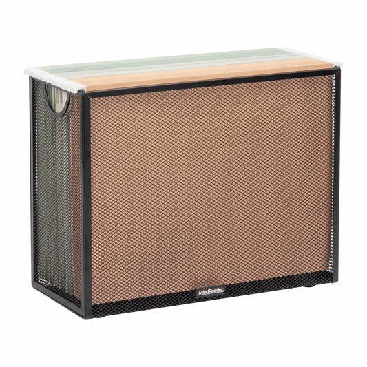 Mind Reader Vertical File Storage, Desktop Organizer, Hanging Files, Office, Metal Mesh, 12.25"L x 5.5"W x 10"H