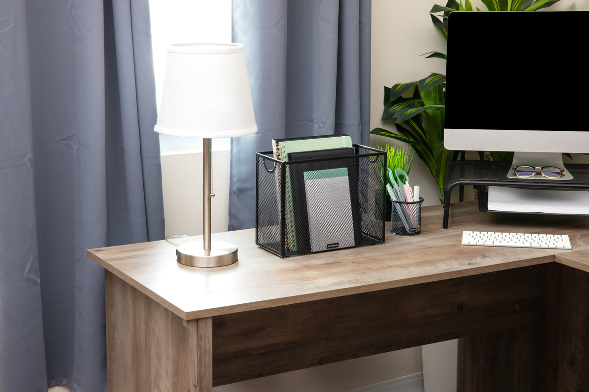 Mind Reader Vertical File Storage, Desktop Organizer, Hanging Files, Office, Metal Mesh, 12.25"L x 5.5"W x 10"H