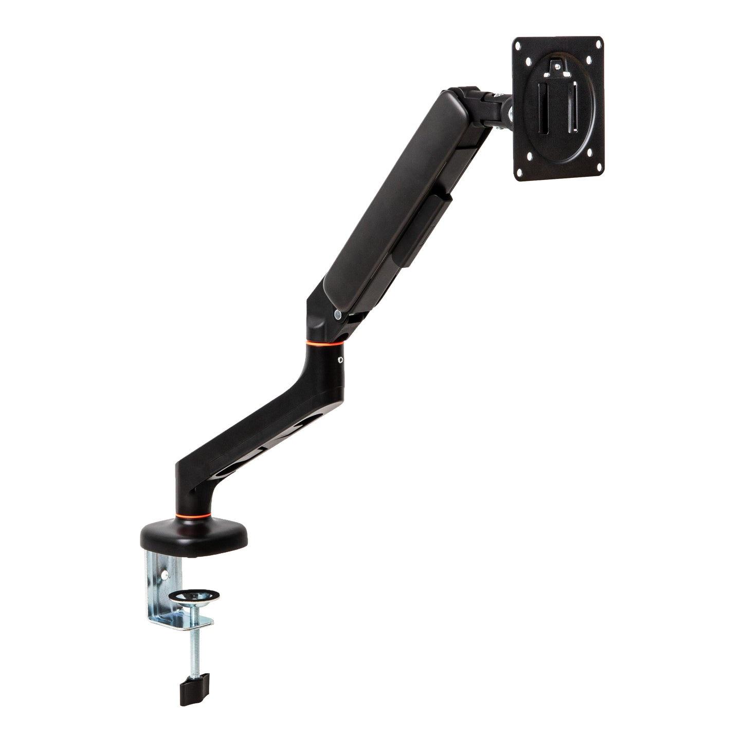 Mind Reader Counter-Balance Gas Spring Monitor Arm, 13"-32" Single Desk Mount, 180° Rotation, Tilt ±65°, Swivel ±180°, VESA 75x75/100x100, 19.8 lb Load, Cable Management, Black