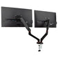 Mind Reader Dual Monitor Gas Spring Desk Mount, Counter-Balance Arm for 13"–32" Monitors, VESA 75x75 / 100x100, ±180° Rotation, ±65° Tilt, ±180° Swivel, 19.8 lb Capacity Each, Cable Management, Black