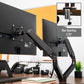Mind Reader Dual Monitor Gas Spring Desk Mount, Counter-Balance Arm for 13"–32" Monitors, VESA 75x75 / 100x100, ±180° Rotation, ±65° Tilt, ±180° Swivel, 19.8 lb Capacity Each, Cable Management, Black