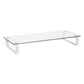 Mind Reader Monitor Stand, Contemporary, Desktop Organizer, Laptop Riser, Office, Glass, 22"L x 8.25"W x 3"H, Clear