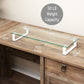 Mind Reader Monitor Stand, Contemporary, Desktop Organizer, Laptop Riser, Office, Glass, 22"L x 8.25"W x 3"H, Clear