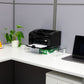 Mind Reader Monitor Stand, Contemporary, Desktop Organizer, Laptop Riser, Office, Glass, 22"L x 8.25"W x 3"H, Clear
