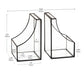 Mind Reader Terrarium Bookends, Decorative Book Holders with Storage, Modern Organizer for Desk or Shelf, Glass, Metal, Set of 2
