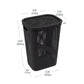 Mind Reader 60L Slim Laundry Hamper, Clothes Basket, Lid, Ventilated, Plastic, 17.25"L x 13.75"W x 23.5"H