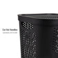 Mind Reader 60L Slim Laundry Hamper, Clothes Basket, Lid, Ventilated, Plastic, 17.25"L x 13.75"W x 23.5"H