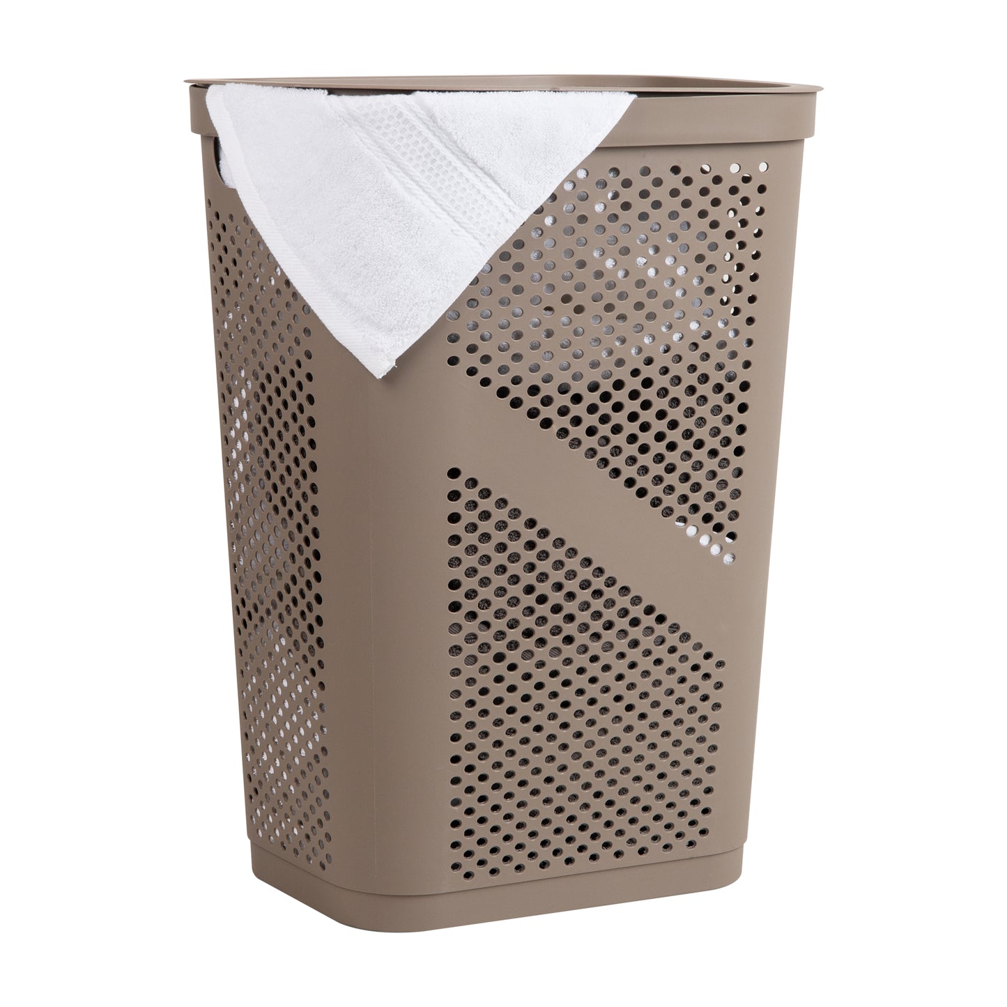Mind Reader 60L Slim Laundry Hamper, Clothes Basket, Lid, Ventilated, Plastic, 17.25"L x 13.75"W x 23.5"H