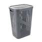 Mind Reader 60L Slim Laundry Hamper, Clothes Basket, Lid, Ventilated, Plastic, 17.25"L x 13.75"W x 23.5"H