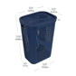 Mind Reader 60L Slim Laundry Hamper, Clothes Basket, Lid, Ventilated, Plastic, 17.25"L x 13.75"W x 23.5"H