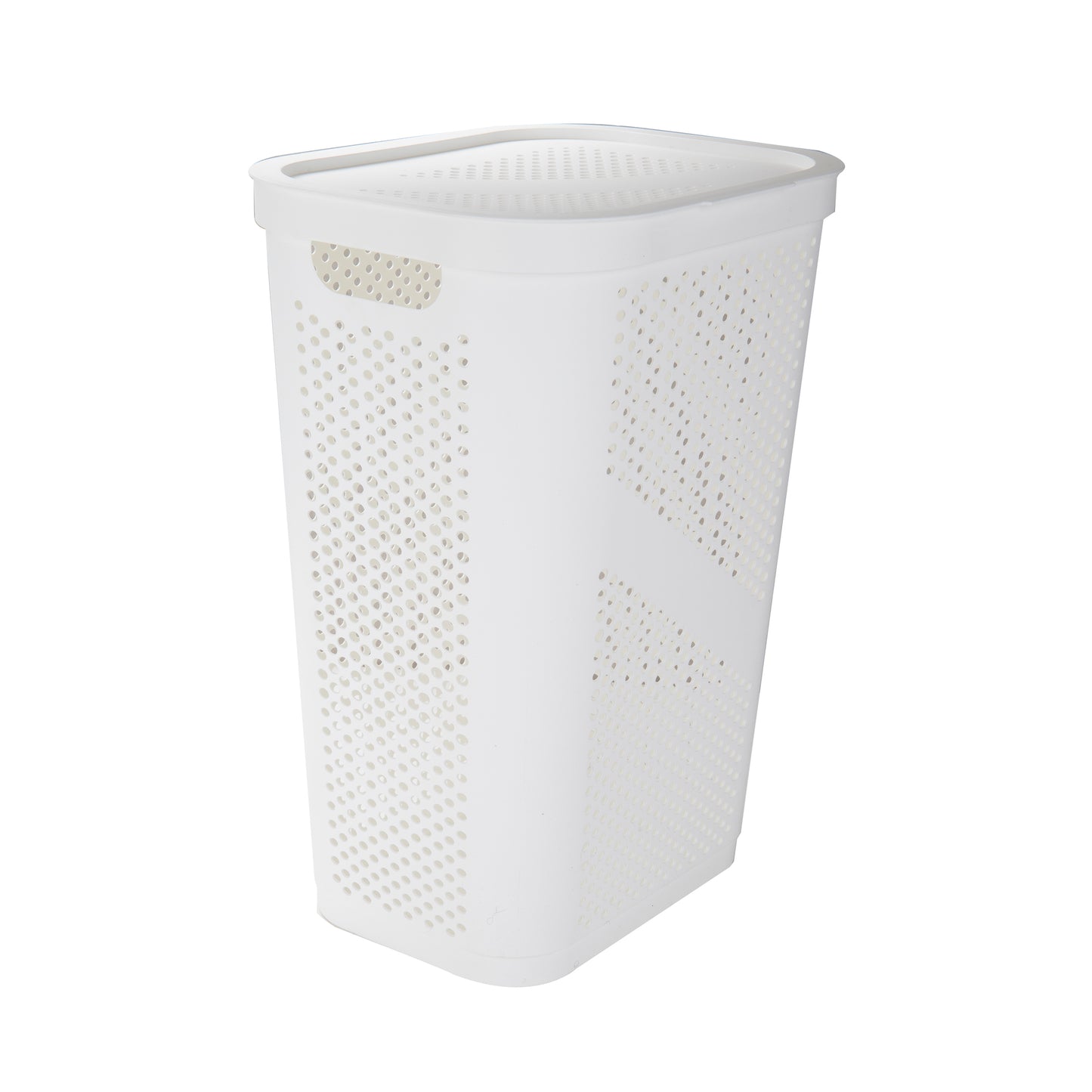 Mind Reader 60L Slim Laundry Hamper, Clothes Basket, Lid, Ventilated, Plastic, 17.25"L x 13.75"W x 23.5"H