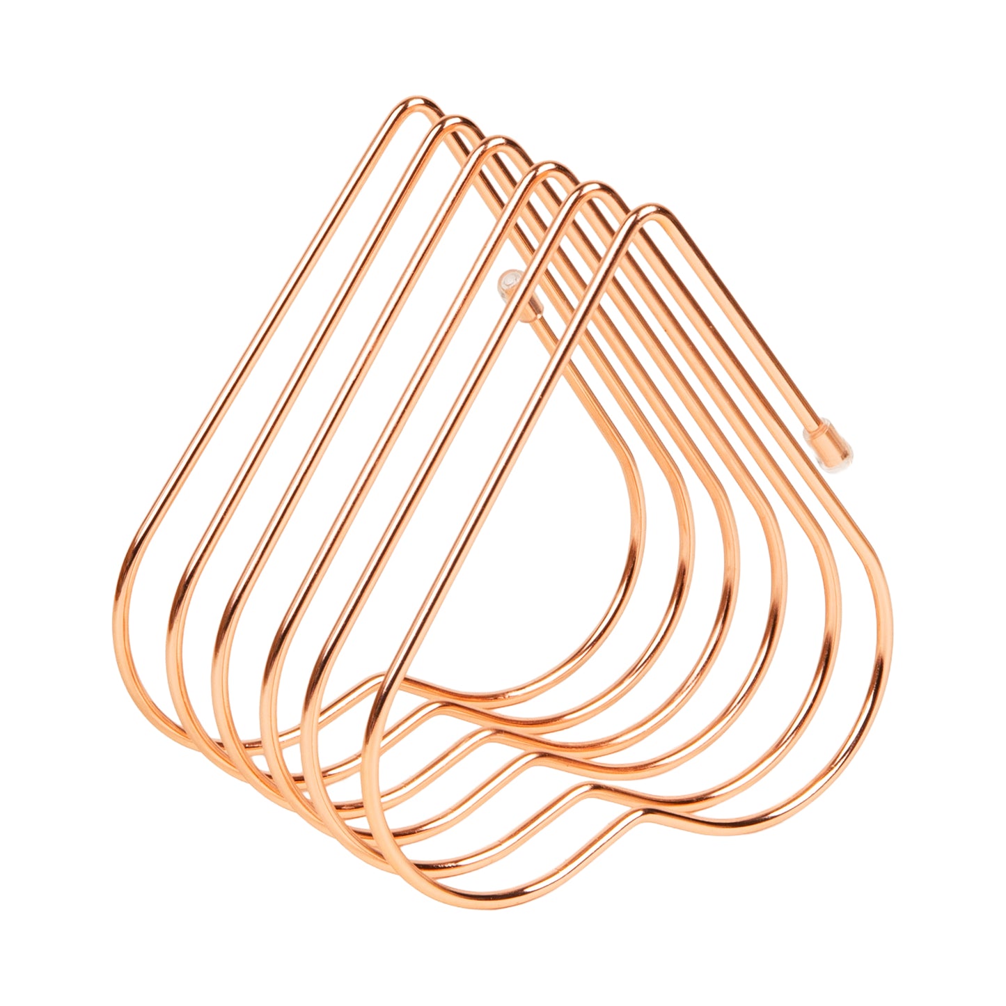 Mind Reader Heart-Shaped Desktop File Organizer, 5-Slot Metal Folder Rack, Magazine & Book Holder, Rose Gold