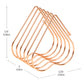 Mind Reader Heart-Shaped Desktop File Organizer, 5-Slot Metal Folder Rack, Magazine & Book Holder, Rose Gold