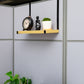 Mind Reader Hanging Cubicle Shelf Organizer, Cubicle Shelf for Office Supplies, Plants, and Decor, Easy to Install, MDF and Metal, 15.75"L x 5.75"W x 11.75"H, Brown