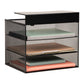 Mind Reader Slide-On Under Desk File Organizer, No Tools Required, Hanging Storage for Laptops, Folders, and Notebooks, Metal, Black