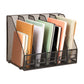 Mind Reader 5-Compartment Vertical File Organizer, Desktop Paper Sorter, Office, Metal Mesh, Black
