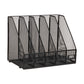 Mind Reader 5-Compartment Vertical File Organizer, Desktop Paper Sorter, Office, Metal Mesh, Black