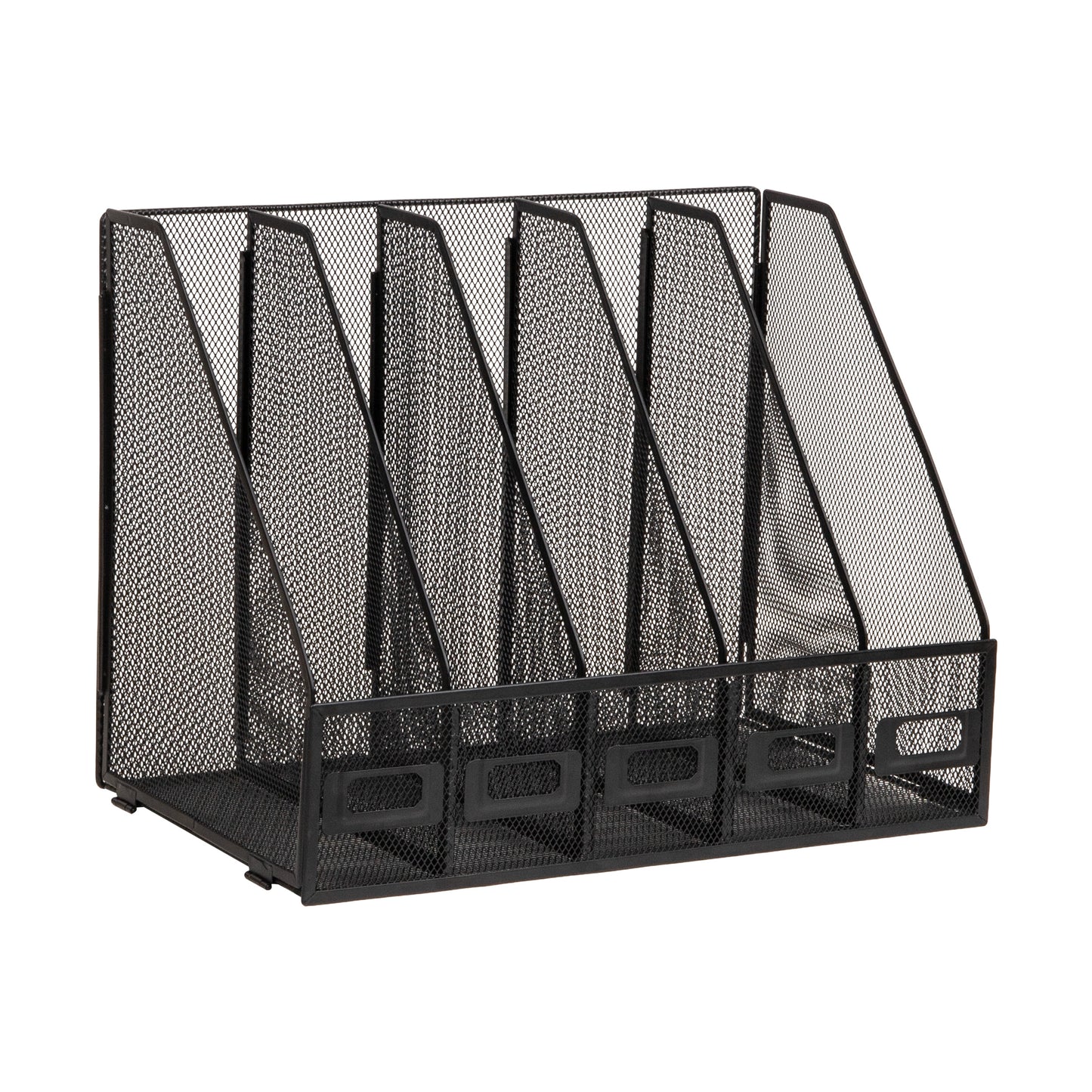 Mind Reader 5-Compartment Vertical File Organizer, Desktop Paper Sorter, Office, Metal Mesh, Black