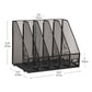 Mind Reader 5-Compartment Vertical File Organizer, Desktop Paper Sorter, Office, Metal Mesh, Black