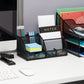 Mind Reader Desktop Organizer, File Storage, Accessory Storage, Workspace, Office, Metal Mesh, 11"L x 5.5"W x 5"H, Black