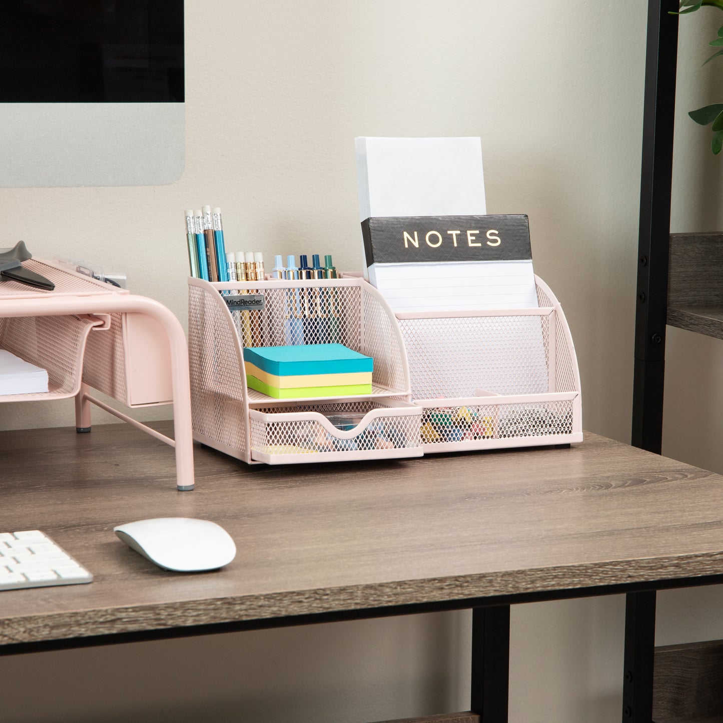 Mind Reader 7-Compartment Desktop Organizer, File & Accessory Storage, Metal Mesh Office Organizer for Desk, Workspace, Mail