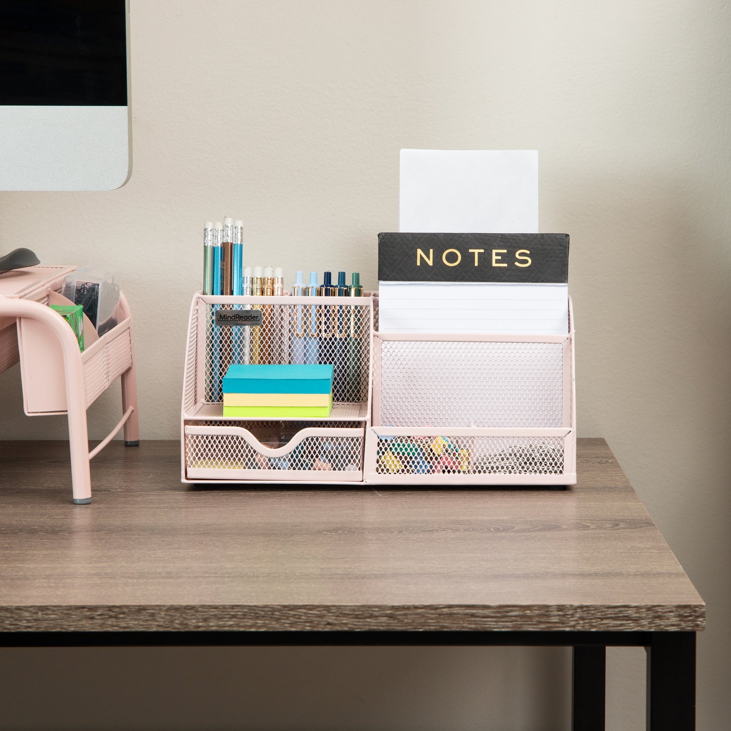 Mind Reader 7-Compartment Desktop Organizer, File & Accessory Storage, Metal Mesh Office Organizer for Desk, Workspace, Mail