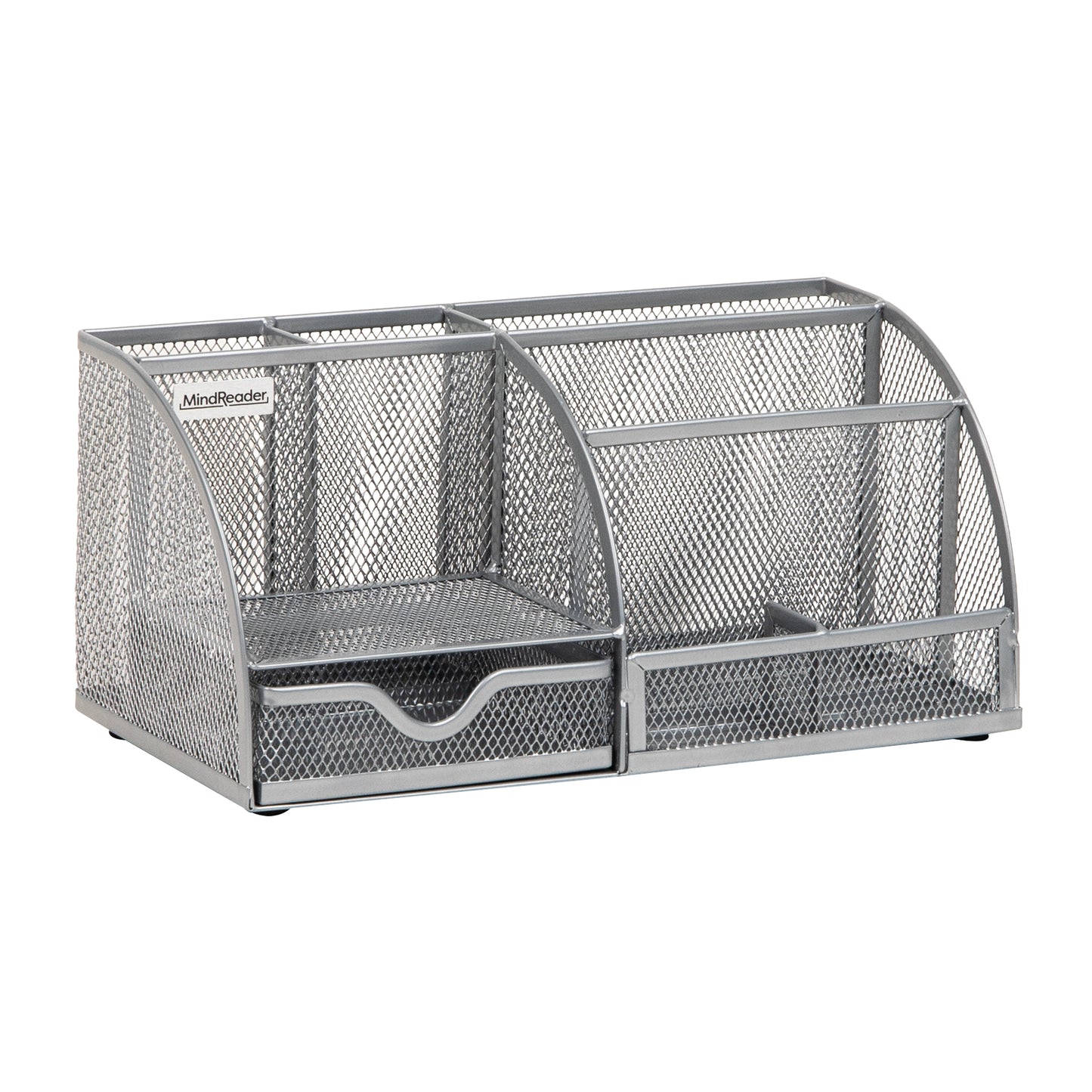 Mind Reader 7-Compartment Desktop Organizer, File & Accessory Storage, Metal Mesh Office Organizer for Desk, Workspace, Mail