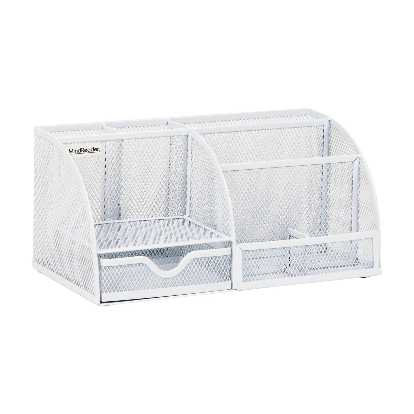 Mind Reader 7-Compartment Desktop Organizer, File & Accessory Storage, Metal Mesh Office Organizer for Desk, Workspace, Mail