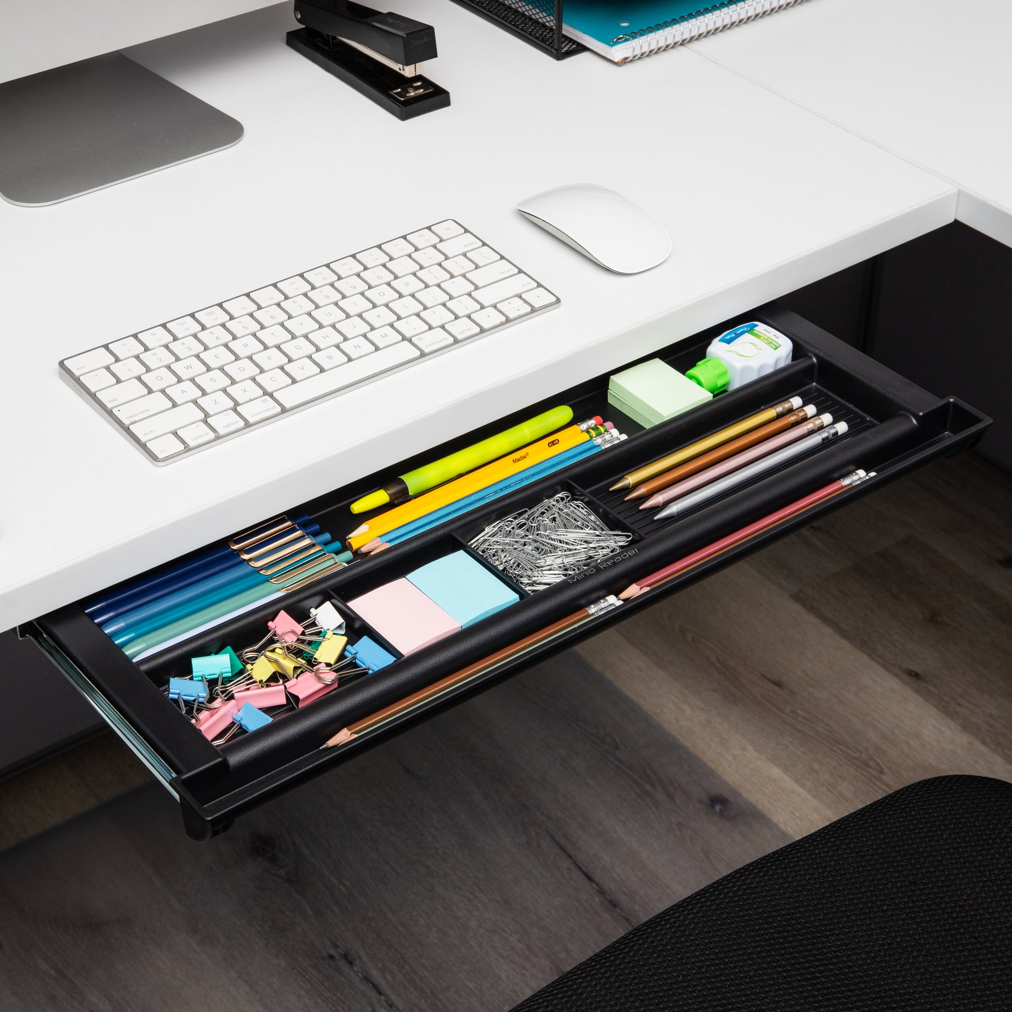 Mind Reader Undermount Desk Drawer Organizer, Office Desk, Under Desk