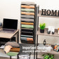 Mind Reader Wall Mounted File Organizer, 12 Tier Wire Mesh Document Holder with Metal Label Plates for Documents, Folders, and Magazines, Black