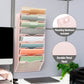 Mind Reader Wall File Organizer, 8 Pocket Hanging Document Rack, Office Wall Mount, Metal Mesh, Pink