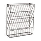 Mind Reader Metal Wire Desktop Organizer, Vertical File Holder , Hooks and Storage Tray, Wall Mount or Desktop, Metal, Black