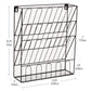 Mind Reader Metal Wire Desktop Organizer, Vertical File Holder , Hooks and Storage Tray, Wall Mount or Desktop, Metal, Black