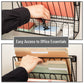 Mind Reader Metal Wire Desktop Organizer, Vertical File Holder , Hooks and Storage Tray, Wall Mount or Desktop, Metal, Black