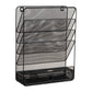 Mind Reader 4-Tier Vertical File Storage, Desktop Organizer, Wall Mount, Office, Metal Mesh, 12.5"L x 4"W x 16.5"H, Black