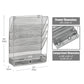 Mind Reader 4-Tier Vertical File Storage, Desktop Organizer, Wall Mount, Office, Metal Mesh, 12.5"L x 4"W x 16.5"H, Black