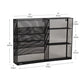 Mind Reader 4-Tier Vertical File Storage and Shelves, Desktop Organizer, Wall Mount, Office, Metal Mesh, 22.5"L x 4"W x 16"H, Black